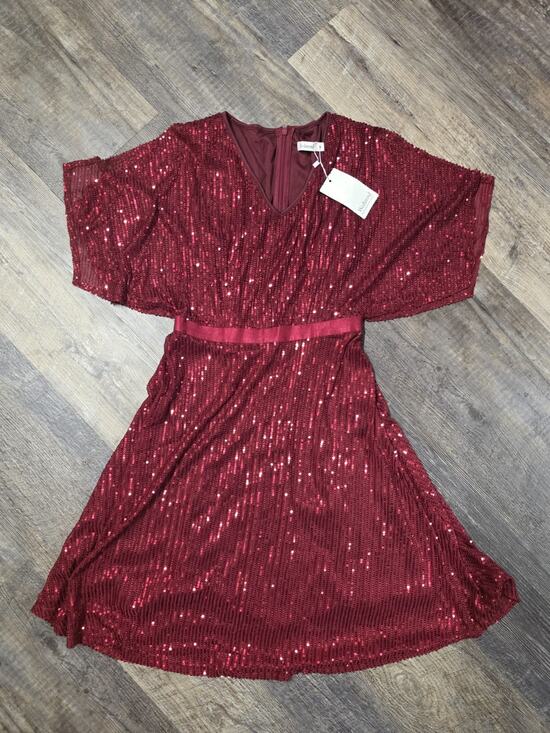 Wedtrend Dresses & Skirts - Wedtrend Dress Womens Small Burgundy Red Sequin V-Neck Flutter Sleeve Party NWT